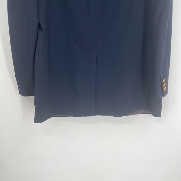Brooks Brothers 346 Blazer Men Size 43L Navy Blue Worsted Wool Gold Buttons - Picture 10 of 11